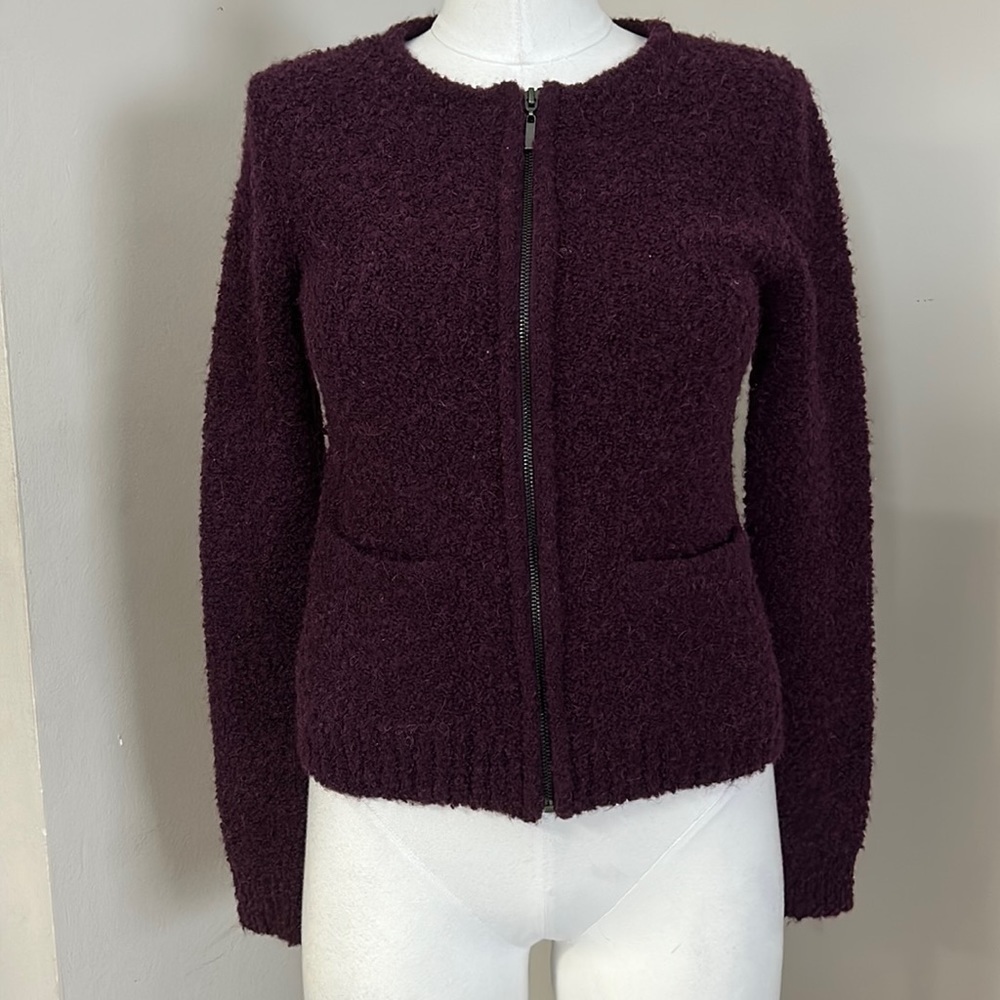 CAROLL Paris Women’s Purple Textured Boucle Cardigan size small